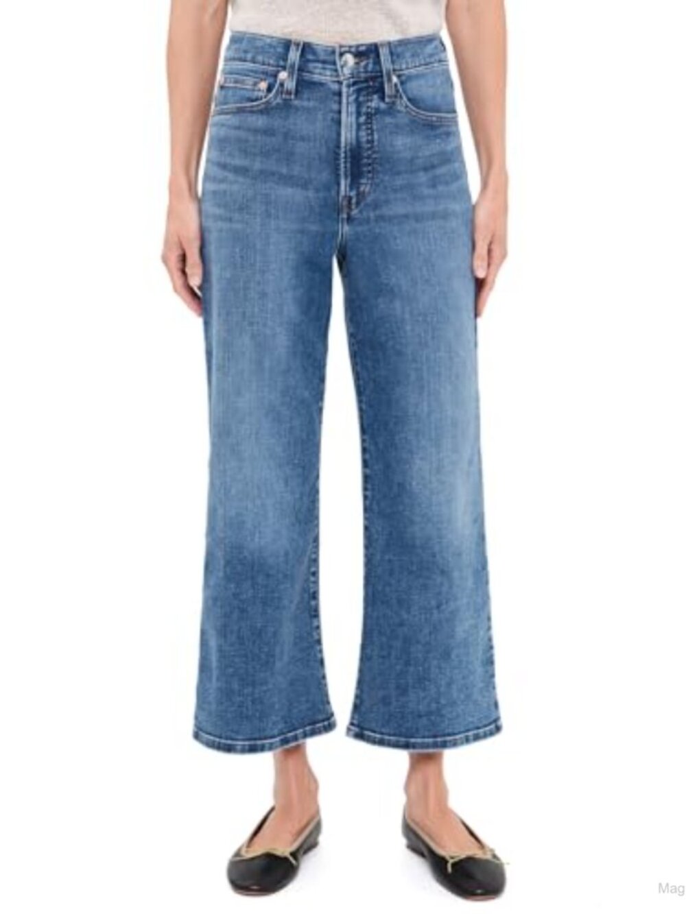 Madewell Petite Wide Leg Crop Jeans Mid-Weight Stretch Denim